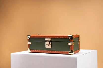 Watch Box – Saffiano Olive Green 4 Slots-3-Le Remontoir