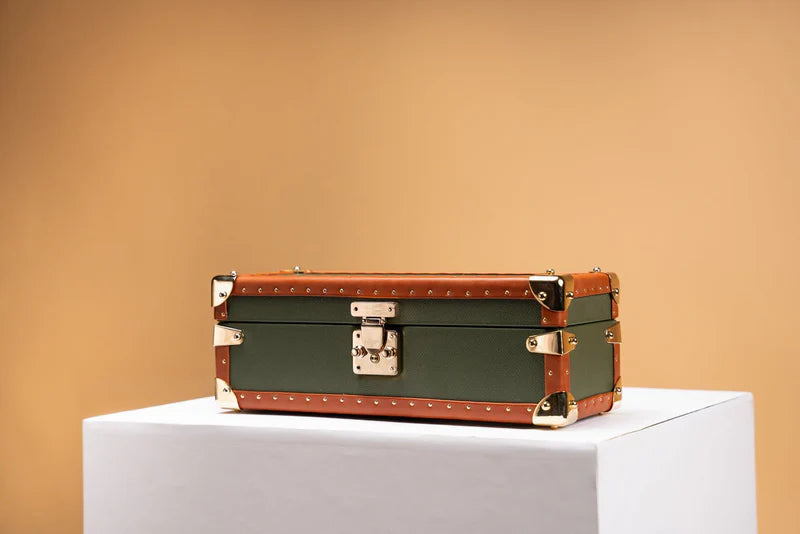 Watch Box – Saffiano Olive Green 4 Slots-3-Le Remontoir