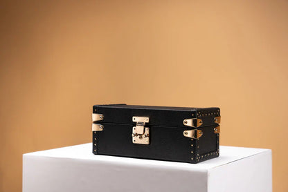 Watch Box – Togo Black 2 Slots-5-Le Remontoir