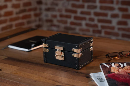Watch Box – Togo Black 2 Slots-3-Le Remontoir