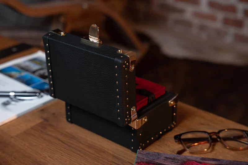 Watch Box – Togo Black 2 Slots-4-Le Remontoir