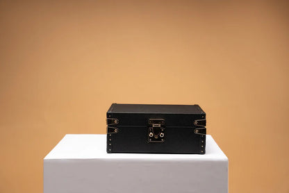 Watch Box – Togo Black 4 Slots-2-Le Remontoir