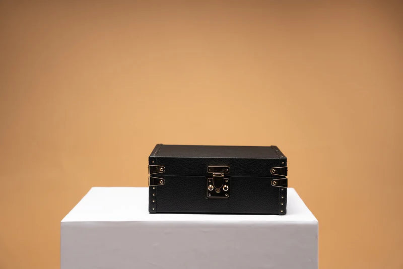 Watch Box – Togo Black 4 Slots-2-Le Remontoir