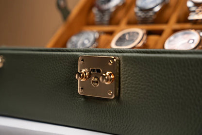 Watch Box – Togo Khaki Green 10 Slots-3-Le Remontoir