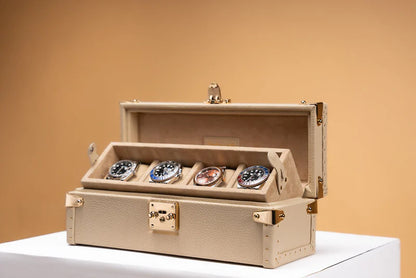 Watch Box – Togo Light Cream 4 Slots-2-Le Remontoir