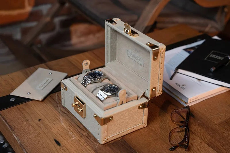 Watch Box – Togo Light Cream 2 Slots-1-Le Remontoir