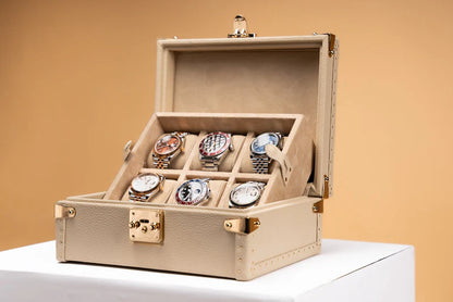 Watch Box – Togo Light Cream 6 Slots-3-Le Remontoir