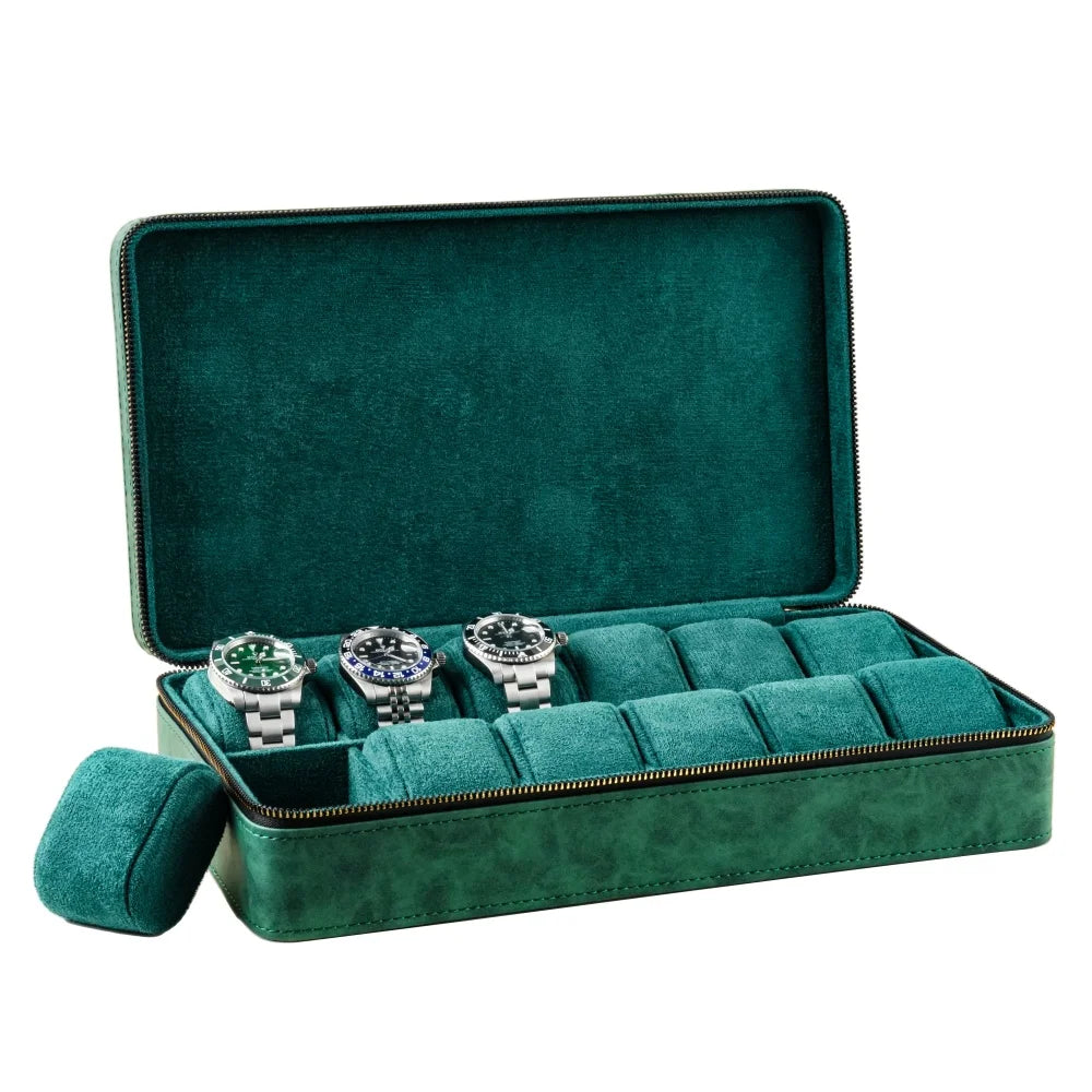 Spacious Emerald Green Watch Box-4-Le Remontoir
