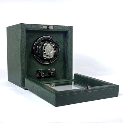 Watch Winder Cube Divan · 1 Watch · Cedar Green