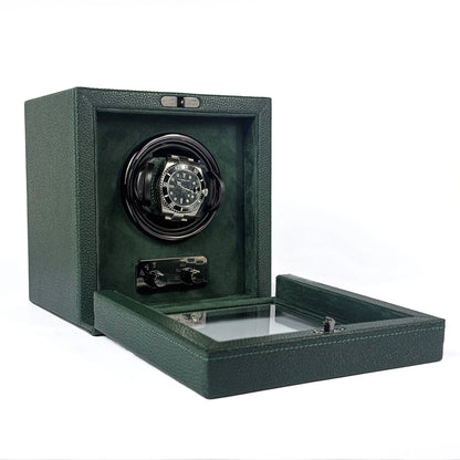 Watch Winder Cube Divan · 1 Watch · Cedar Green