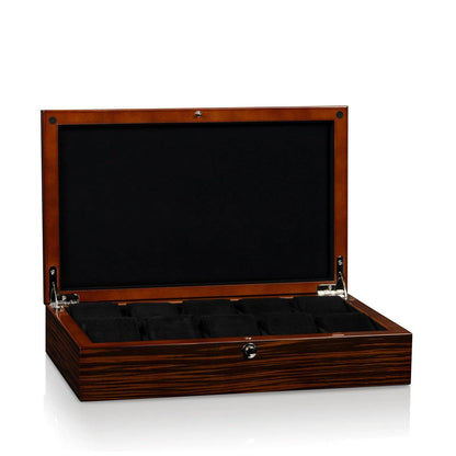 Crystal Watch Box for 10 Watches - Brown-1-Le Remontoir