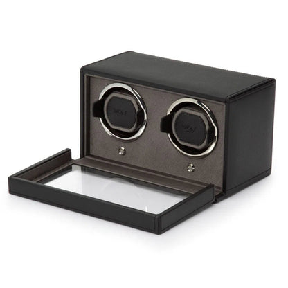 Watch Winder - Cube for 2 Watches, Black with Lid-2-Le Remontoir