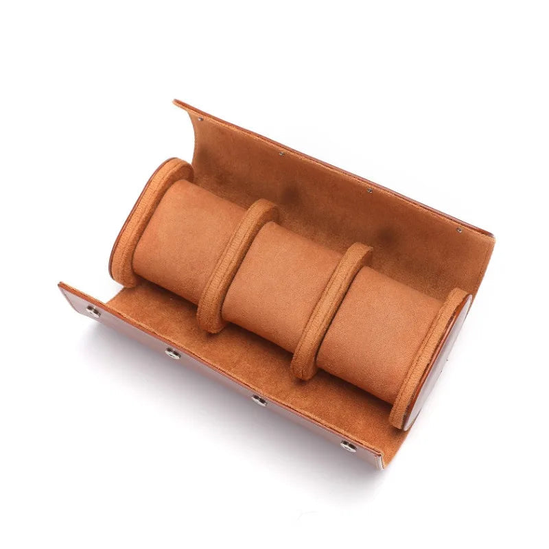 Light Brown Leather Trio Watch Case-1-Le Remontoir