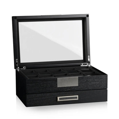 Monteray Watch Box for 10 Watches - Black Satin-1-Le Remontoir