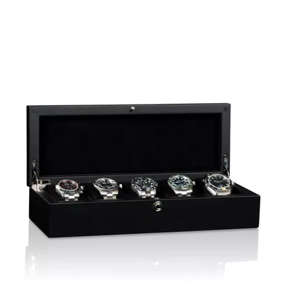 Boite a Montre Piano Silk 5 Montres Noir