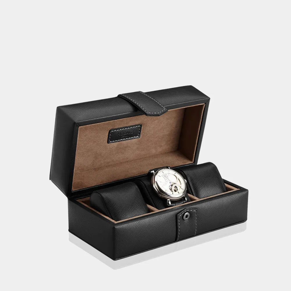 GALLANTE 3-Watch Box - Black-2-Le Remontoir