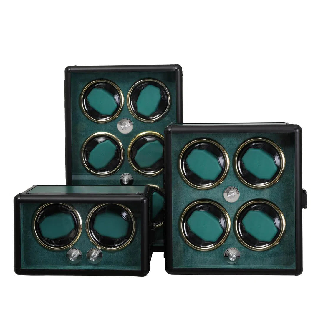 Modern Dual Watch Winder - Green-5-Le Remontoir