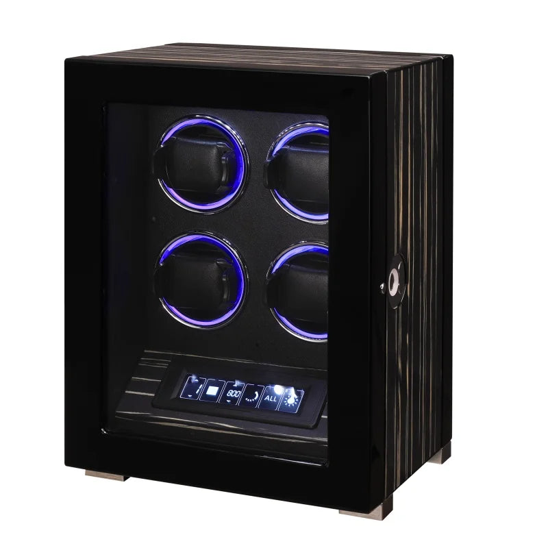 Black Ebony Quad Watch Winder-1-Le Remontoir