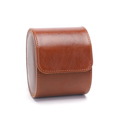 Watch Travel Case - Light Brown Leather Mono-1-Le Remontoir