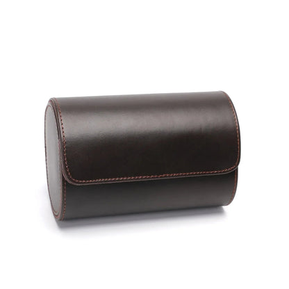 Watch Travel Case - Dark Brown Leather Duo-1-Le Remontoir