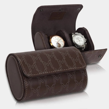 Watch Case - OPTIMUS 2 Watches Brown/White-4-Le Remontoir