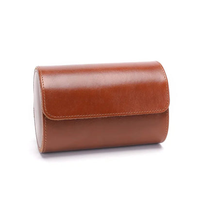 Double Watch Case - Light Brown Leather-4-Le Remontoir