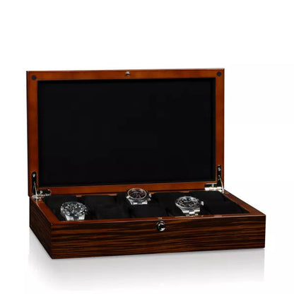 Crystal Watch Box for 10 Watches - Brown-3-Le Remontoir